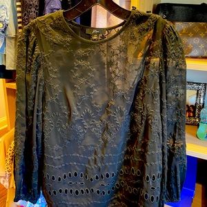 J crew black lace blouse